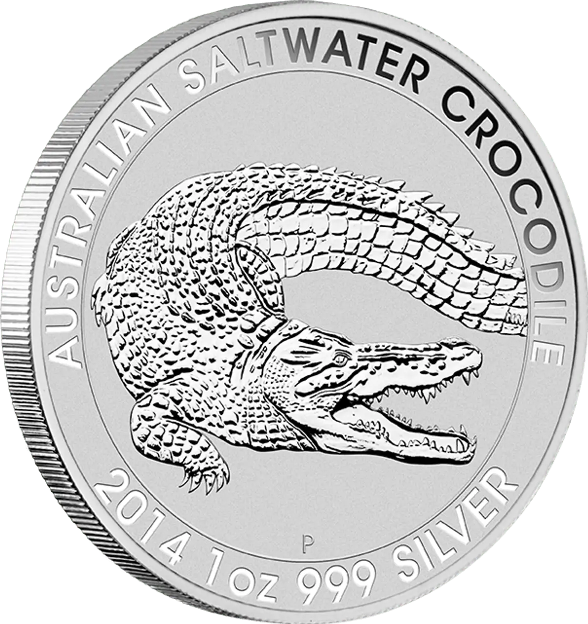 Perth Mint Saltwater Crocodile Minted Silver 2014 Coin 1oz