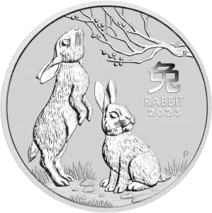 Australian Perth Mint Lunar Rabbit 2023 Silver 1oz BU Coin